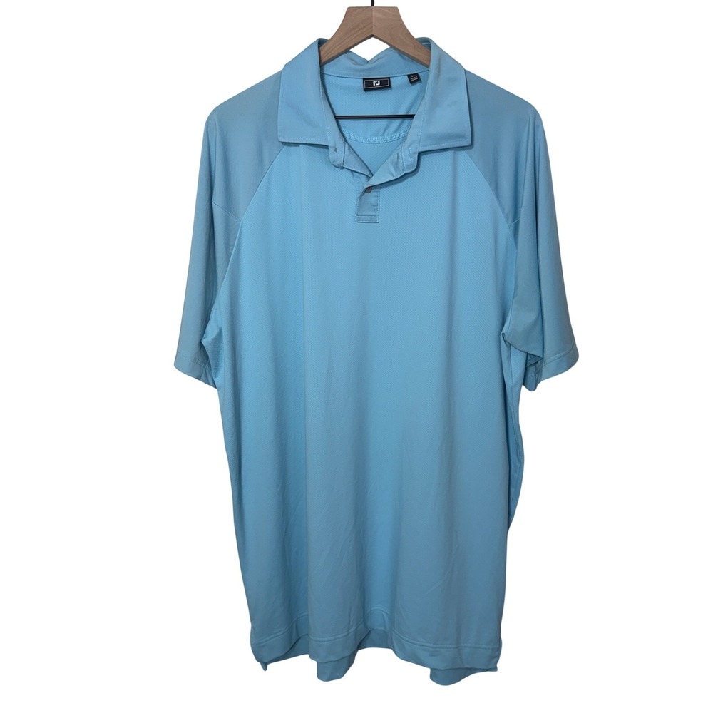 FootJoy FJ Performance Golf Polo Shirt Light Blue Men XL Short Sleeve Activewear